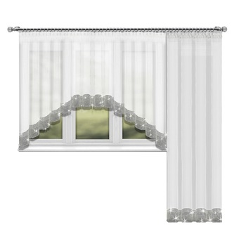 Perdea Pietre de stras + Balcon Alb, 445 x 250 cm Perdea Pietre de stras + Balcon Alb, 445 x 250 cm