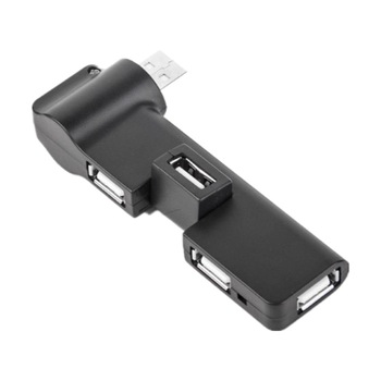 Hub USB 2.0, 4 porturi, Rotatie 180°, Negru Hub USB 2.0, 4 porturi, Rotatie 180°, Negru