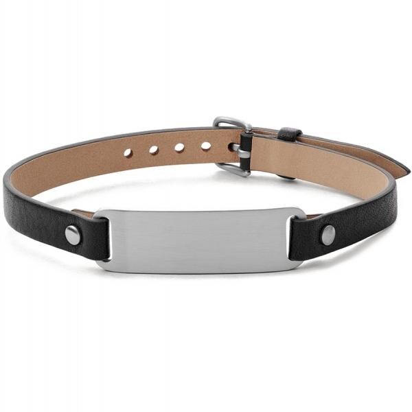 Bratara Fossil Vintage Casual JF03710040, Argintiu, Negru