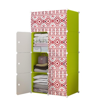 Dulap modular din plastic cu schelet metalic, imprimeu traditional, Naimeed D3423G, culoare Verde, 148x75x37 cm Dulap modular din plastic cu schelet metalic, imprimeu traditional, Naimeed D3423G, culoare Verde, 148x75x37 cm