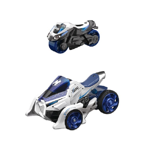 Jucarie pentru copii, masina cu extensie de motocicleta 2 in 1, albastra