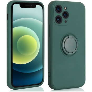 Husa protectie Flippy compatibila cu Apple iPhone 12 Pro Max Liquid Silicone Ring cu suport rotativ Verde Husa protectie Flippy compatibila cu Apple iPhone 12 Pro Max Liquid Silicone Ring cu suport rotativ Verde