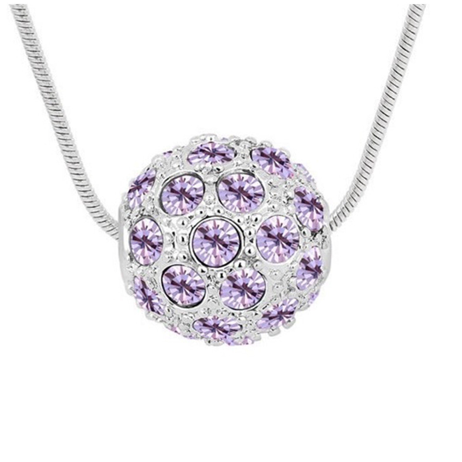 Colier ZZV bila argintie incrustata cu cristale australiene mov