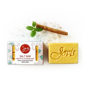 Salt Bar - Menta & Scortisoara - sapun 100% natural cu sare de mare Salt Bar - Menta & Scortisoara - sapun 100% natural cu sare de mare