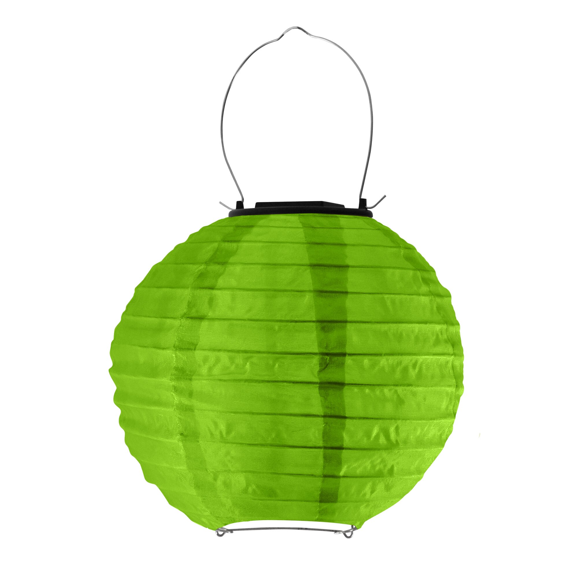 Lampion solar LED, Polux, rezistent la apa, cu sistem de prindere, verde, 20 cm