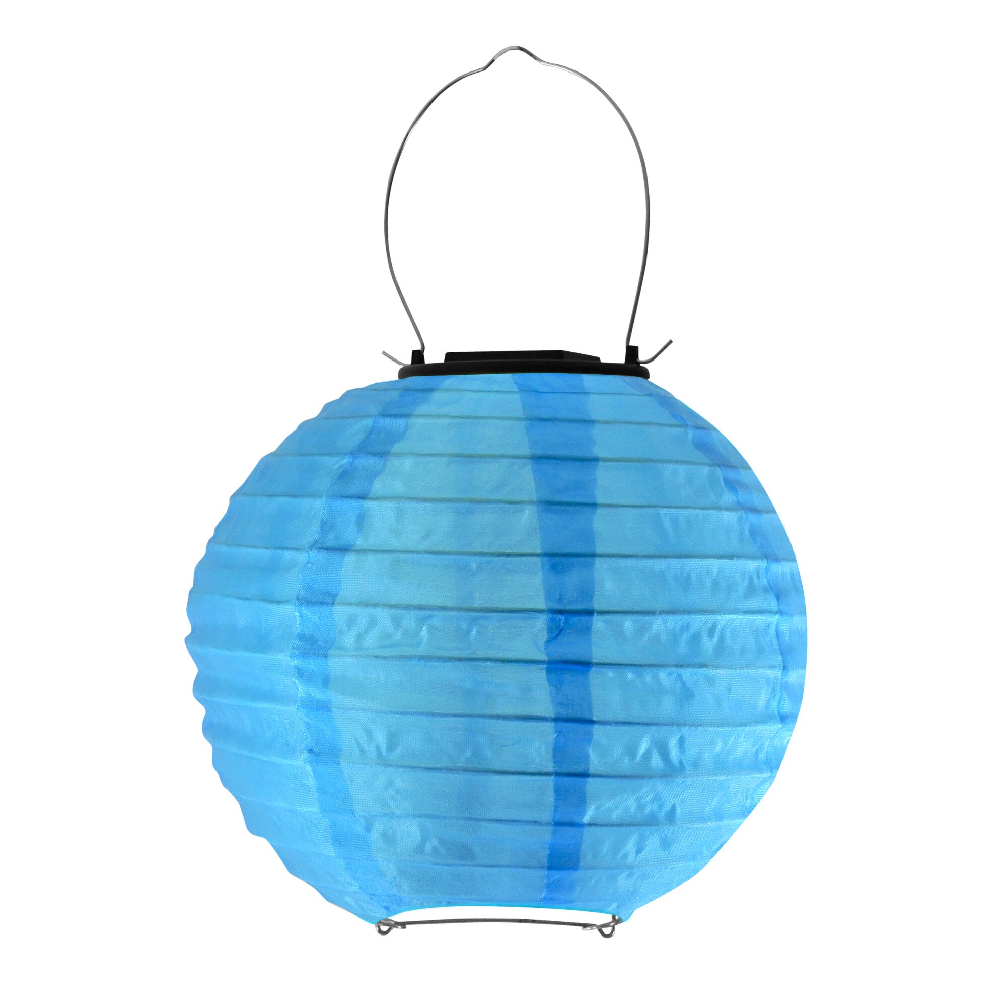 Lampion solar LED, Polux, rezistent la apa, cu sistem de prindere, albastru, 20 cm