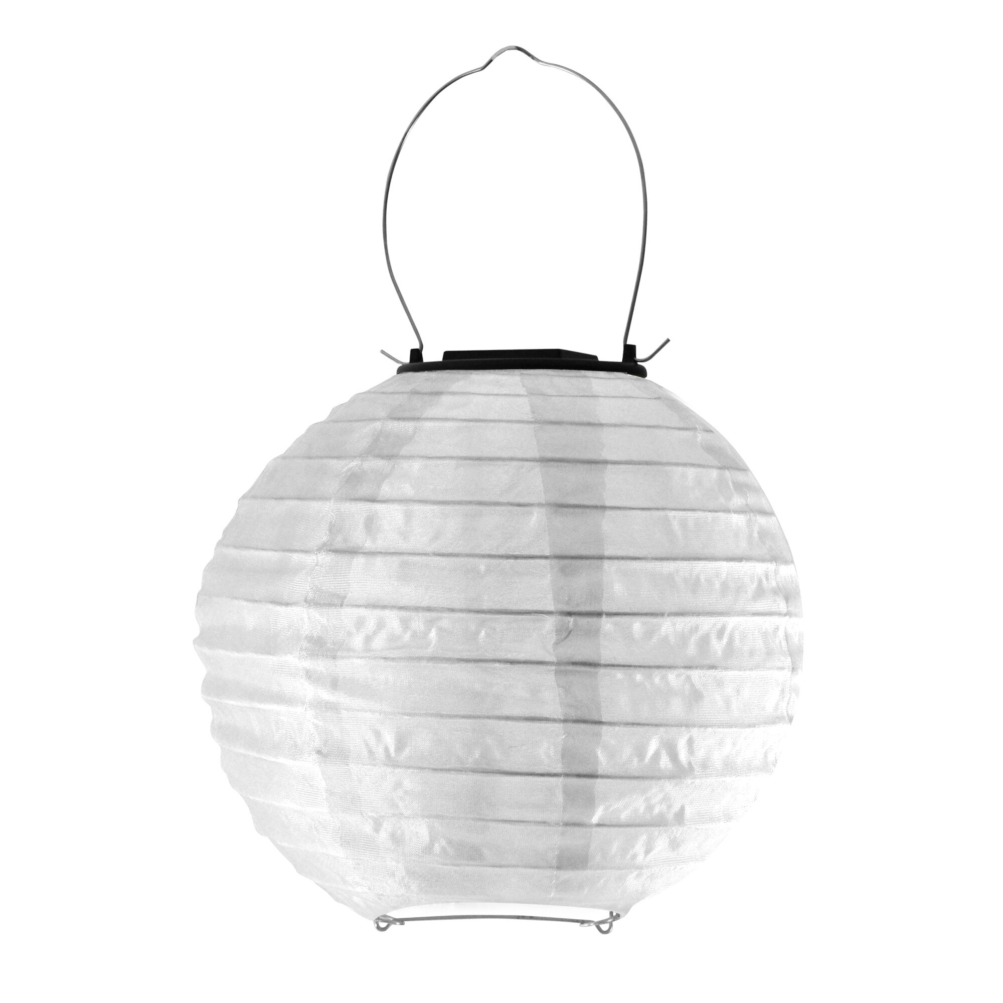 Lampion solar LED, Polux, rezistent la apa, cu sistem de prindere, alb, 20 cm