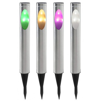 Lampa solara din inox cu led rgb si senzor de lumina, 75 x 6 cm Lampa solara din inox cu led rgb si senzor de lumina, 75 x 6 cm