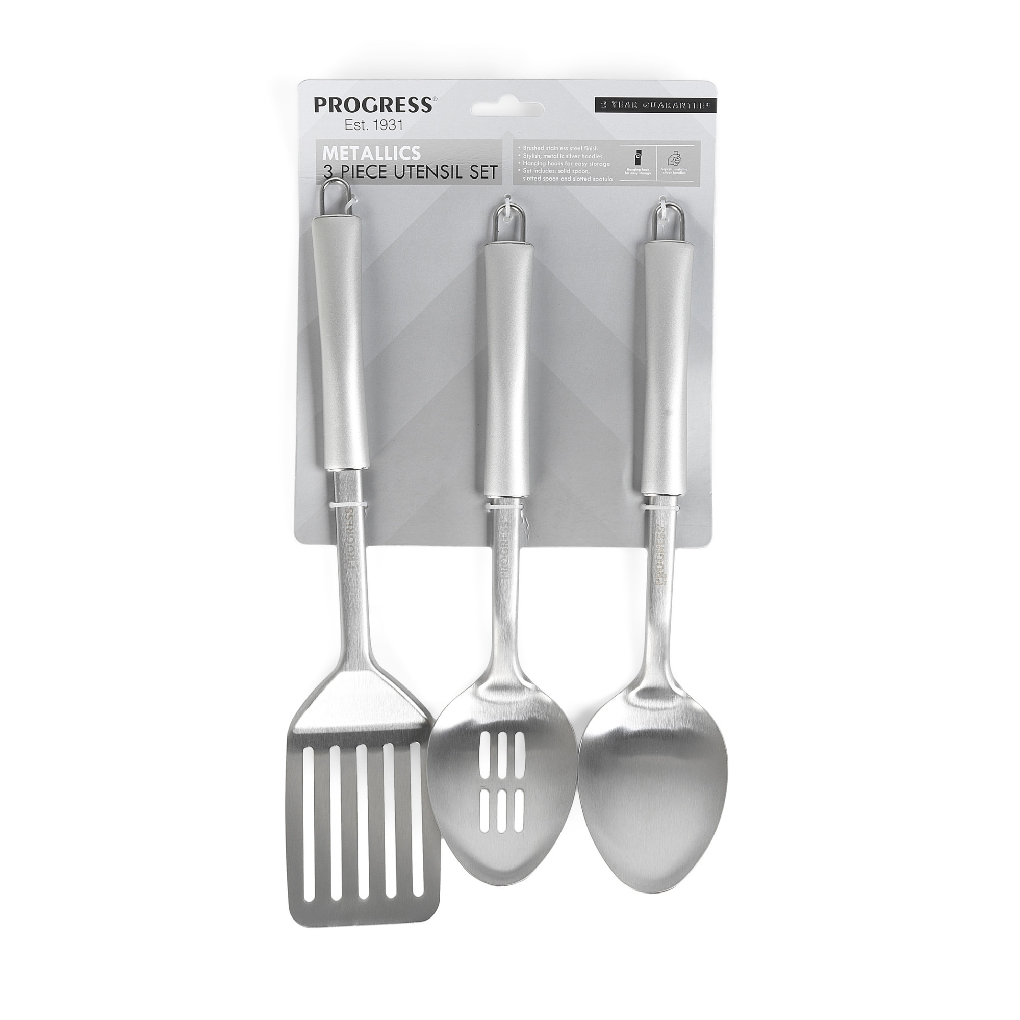 Set de ustensile, Progess, Metallic, 3 piese, inox