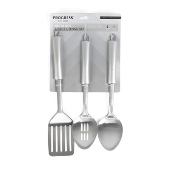 Set de ustensile, Progess, Metallic, 3 piese, inox Set de ustensile, Progess, Metallic, 3 piese, inox