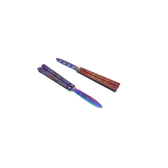 Set format din Doua Cutite Butterfly, pentru Antrenament, fara tais, 22 cm, Cu Huse incluse