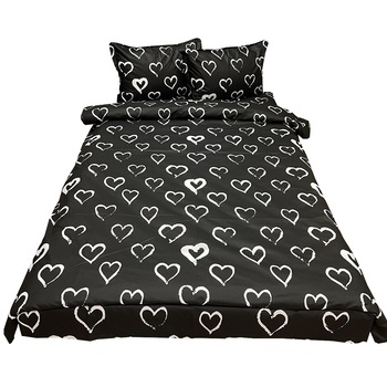 Lenjerie pat King Size, neagra, pentru saltea mai mare de 180cm,  Lenjerie pat King Size, neagra, pentru saltea mai mare de 180cm,