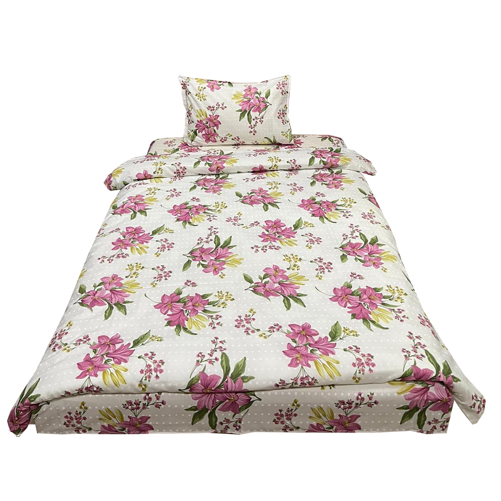 Lenjerie pat single, lila, pentru saltea de 90cm, 