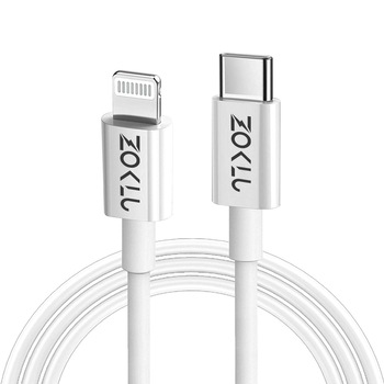 Cablu de date, incarcare certificat Apple, ZOKLU, USB-C la Lightning, alb, 1 m, compatibil cu iPhone 13 13 Pro 12 Pro Max 12 11 X XS XR 8 Plus, AirPods Pro, iPad Cablu de date, incarcare certificat Apple, ZOKLU, USB-C la Lightning, alb, 1 m, compatibil cu iPhone 13 13 Pro 12 Pro Max 12 11 X XS XR 8 Plus, AirPods Pro, iPad