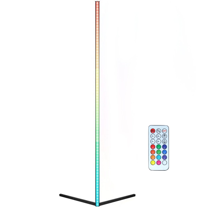 NUODWELL LED RGBW lámpa, 20 W, 156 cm, Fekete