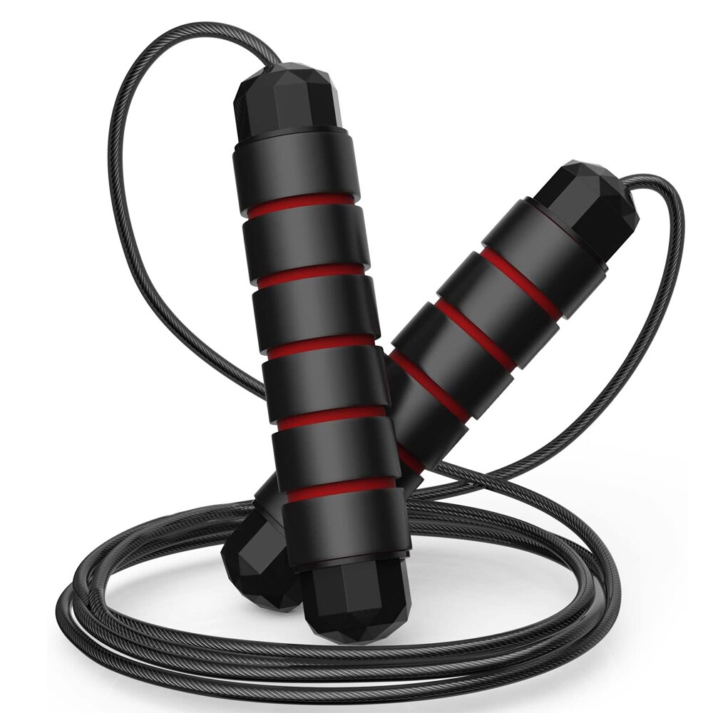 Coarda pentru sarit, NUODWELL, material: PP+burete, coarda din PVC, 2.8 m, rosie