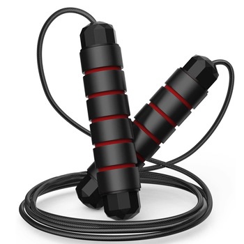 Coarda pentru sarit, NUODWELL, material: PP+burete, coarda din PVC, 2.8 m, rosie Coarda pentru sarit, NUODWELL, material: PP+burete, coarda din PVC, 2.8 m, rosie