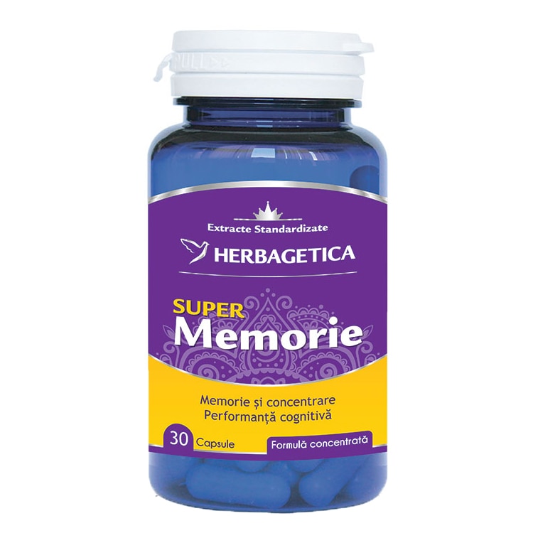 Supliment alimentar Super Memorie Herbagetica, 30 capsule