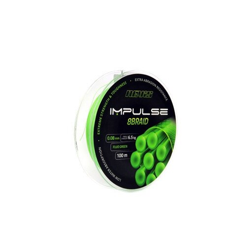 Fir Impletit Impulse 8Braid Fluo Green 100m 0.20mm 15.10kg