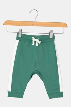 United Colors of Benetton, Pantaloni jogger cu snur, Verde/Alb