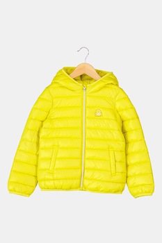 United Colors of Benetton, Geaca cu aspect matlasat, Galben, 120 CM United Colors of Benetton, Geaca cu aspect matlasat, Galben, 120 CM