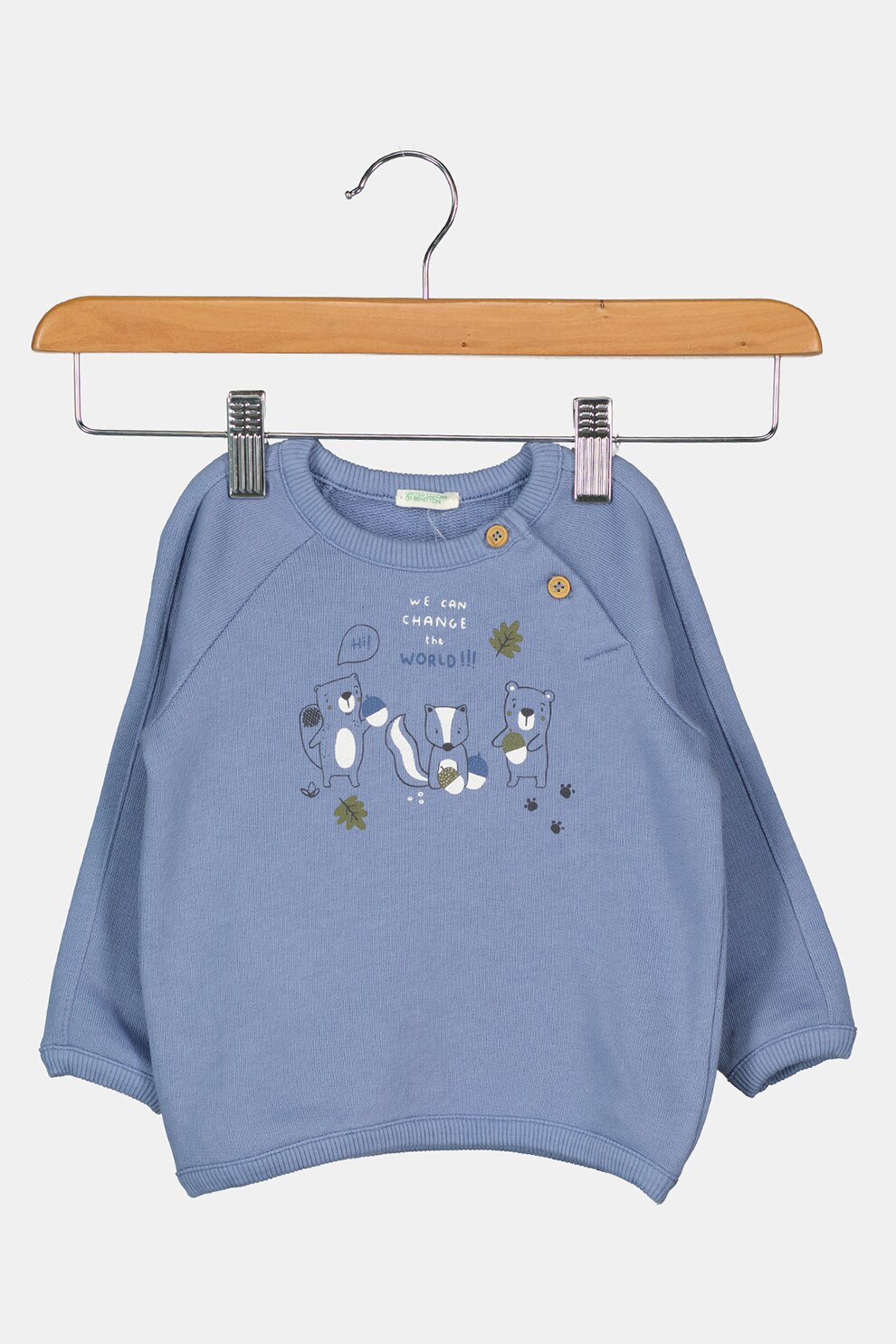 United Colors of Benetton, Bluza sport cu decolteu la baza gatului si maneci raglan, Albastru lavanda