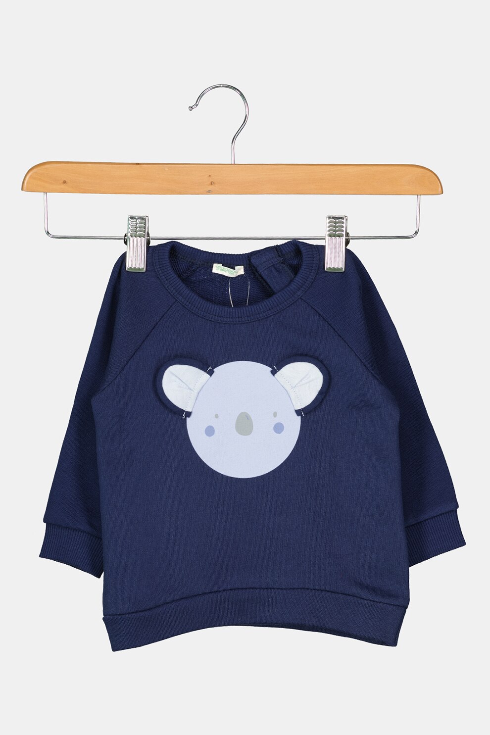 United Colors of Benetton, Bluza sport din bumbac organic cu maneci raglan, Bleumarin