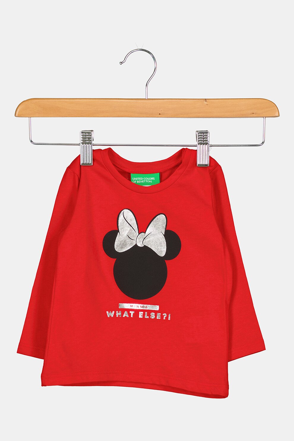 United Colors of Benetton, Bluza sport cu imprimeu Minnie Mouse, Rosu, 68 CM
