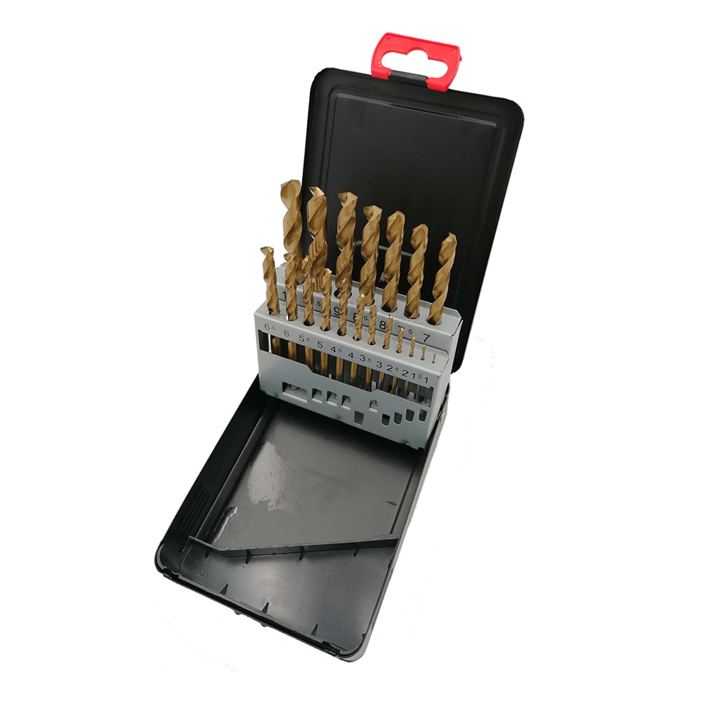 Set 19 piese - burghie - Ø 1 - Ø 10 mm, DIN 338 TIN