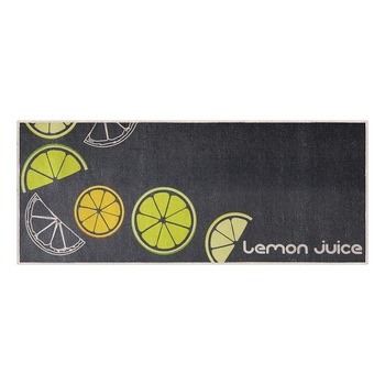 Covor de bucatarie antiderapant Oteea, dreptunghiular, 40x100 cm, abstract, gri, verde, galben, alb, 60% bumbac Covor de bucatarie antiderapant Oteea, dreptunghiular, 40x100 cm, abstract, gri, verde, galben, alb, 60% bumbac