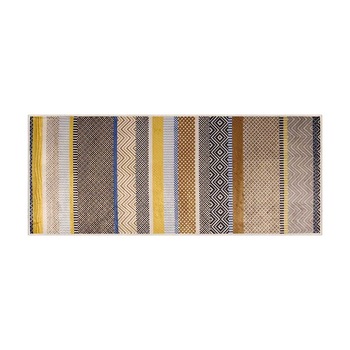 Covor de bucatarie antiderapant Berenice, dreptunghiular, 80x200 cm, geometric, multicolor, 60% bumbac Covor de bucatarie antiderapant Berenice, dreptunghiular, 80x200 cm, geometric, multicolor, 60% bumbac
