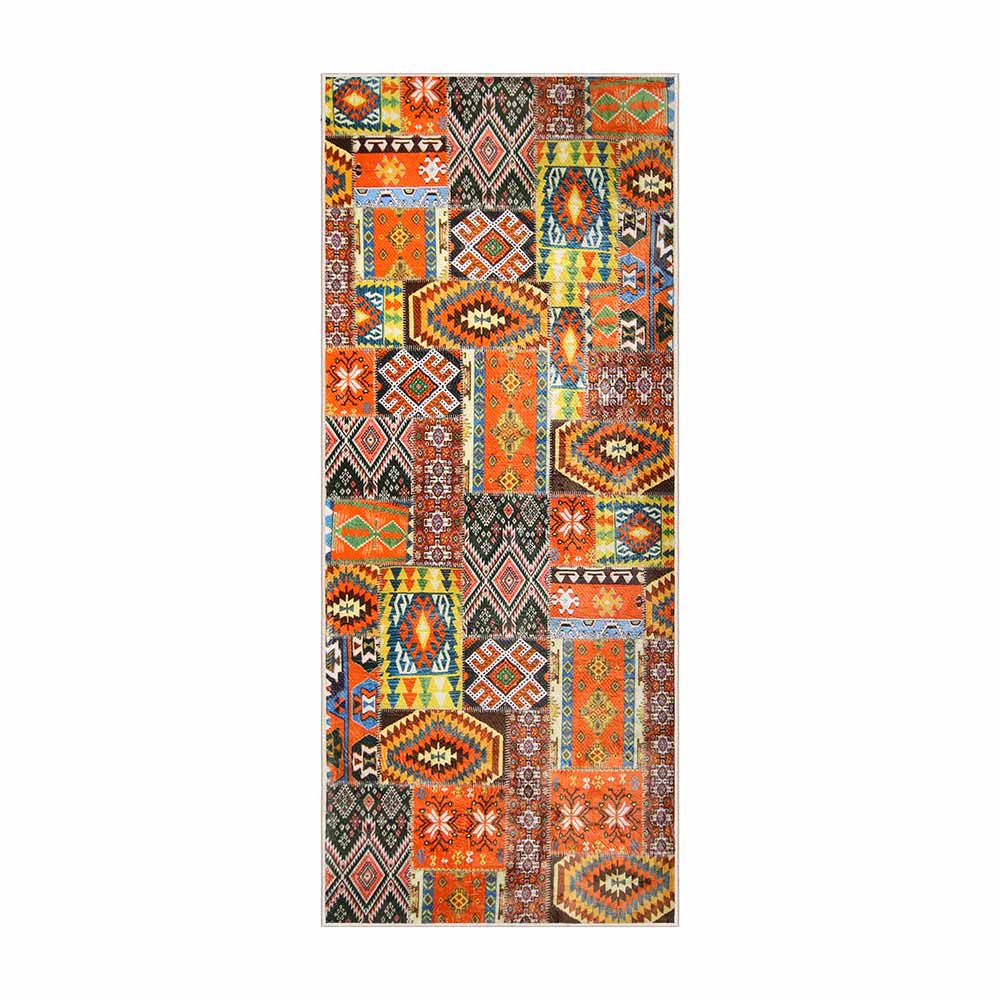 Covor de bucatarie antiderapant berenice, dreptunghiular, 80x200 cm, oriental, multicolor, 60% bumbac