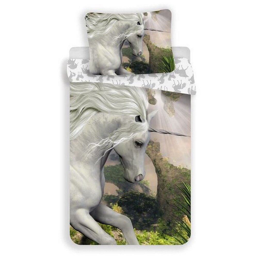 Lenjerie de pat din bumbac Jerry Fabrics, Unicorn, 140x200cm