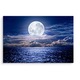 Tablou pentru sufragerie luna plina la mare 120cm x 80cm Fantezie, Cer, Canvas, Efect 3D, Peisaj