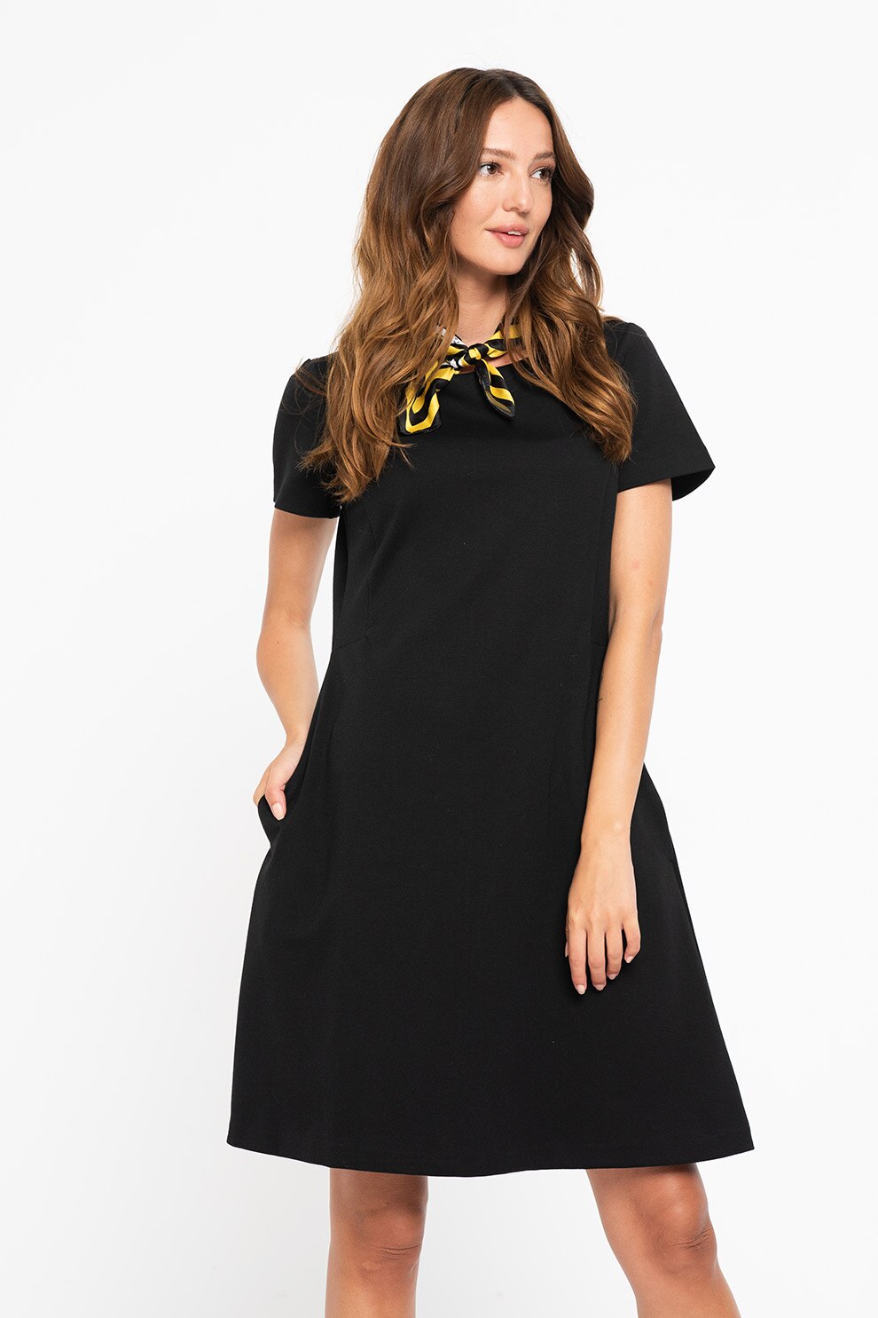 United Colors of Benetton, Rochie-tricou mini, Negru