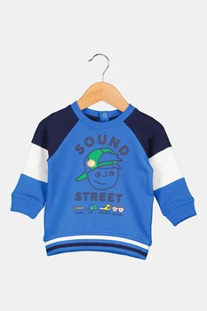 United Colors of Benetton, Bluza sport colorblock cu maneci raglan, Albastru United Colors of Benetton, Bluza sport colorblock cu maneci raglan, Albastru