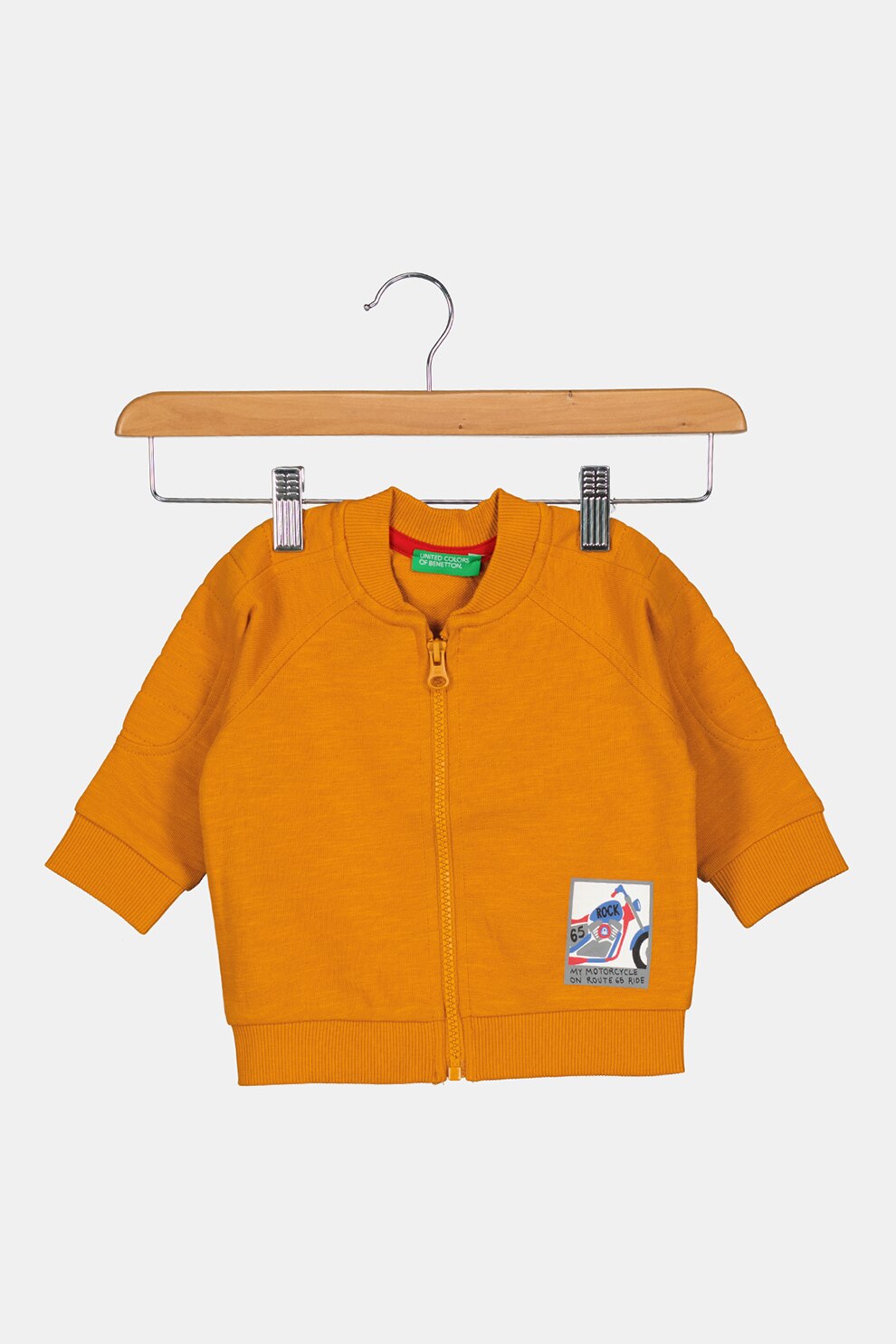 United Colors of Benetton, Jacheta de jerseu cu fermoar, Ocru