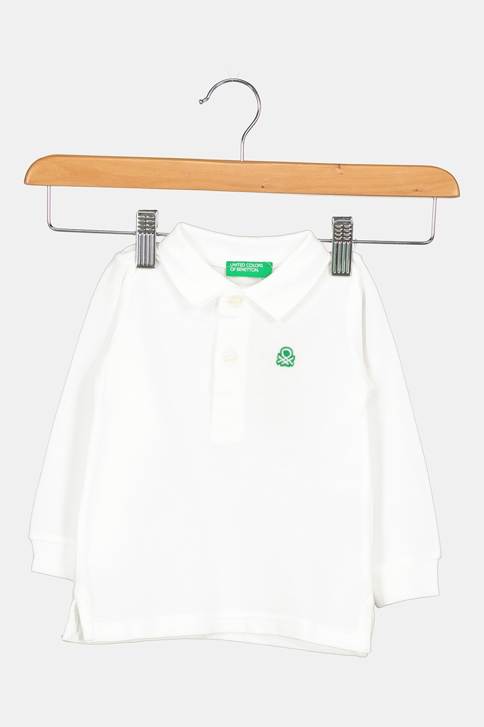 United Colors of Benetton, Bluza polo de bumbac, Alb