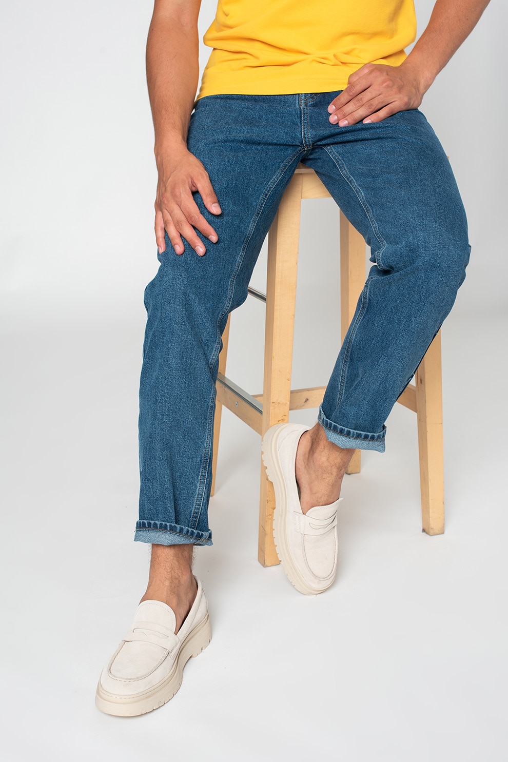 United Colors of Benetton, Blugi cu talie joasa, Albastru