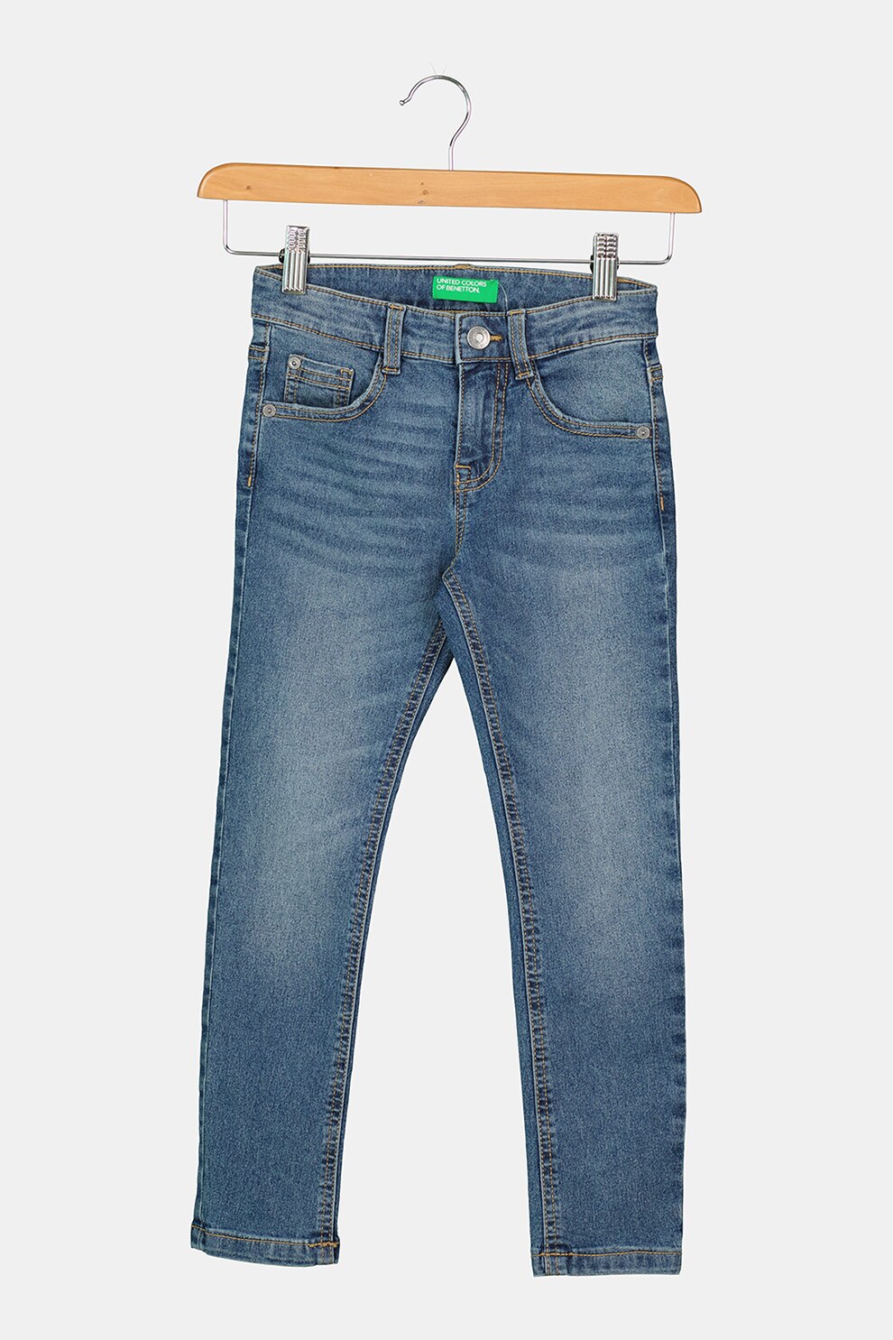 United Colors of Benetton, Blugi cu aspect decolorat, Albastru