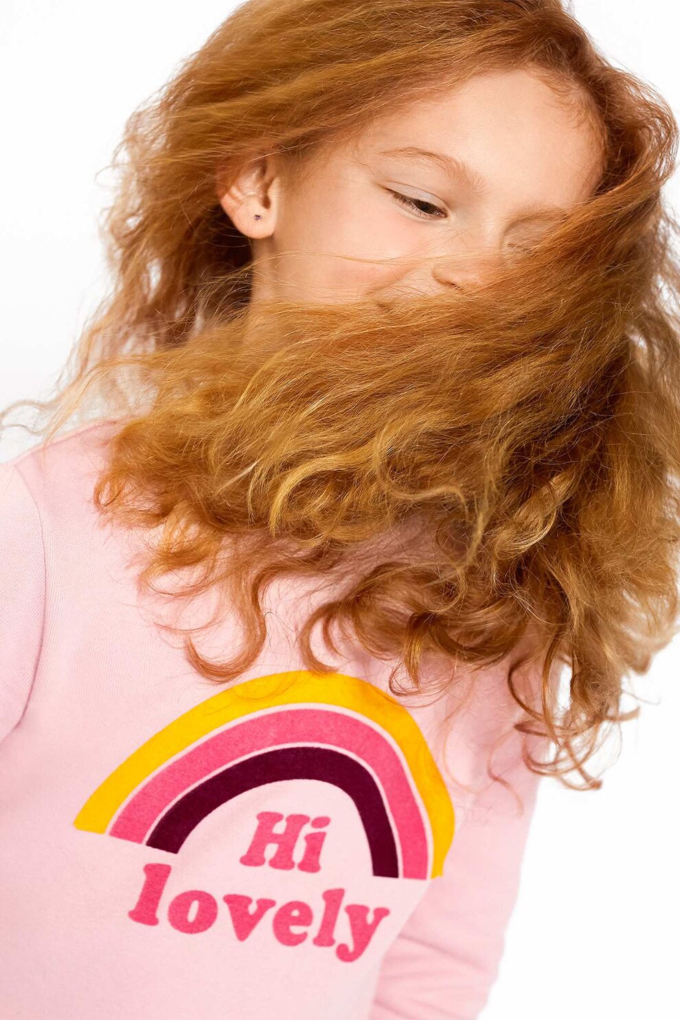 KIABI, Bluza sport cu imprimeu, Roz pastel