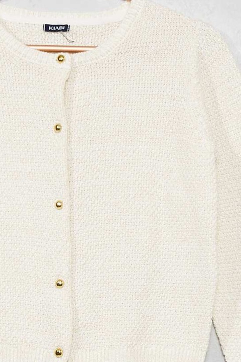 KIABI, Cardigan texturat, Alb, 138-143 CM Standard