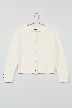 KIABI, Cardigan texturat, Alb, 108-113 CM KIABI, Cardigan texturat, Alb, 108-113 CM