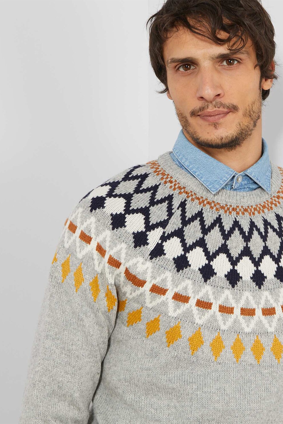 KIABI, Pulover cu decolteu la baza gatului si maneci raglan, Gri melange, S