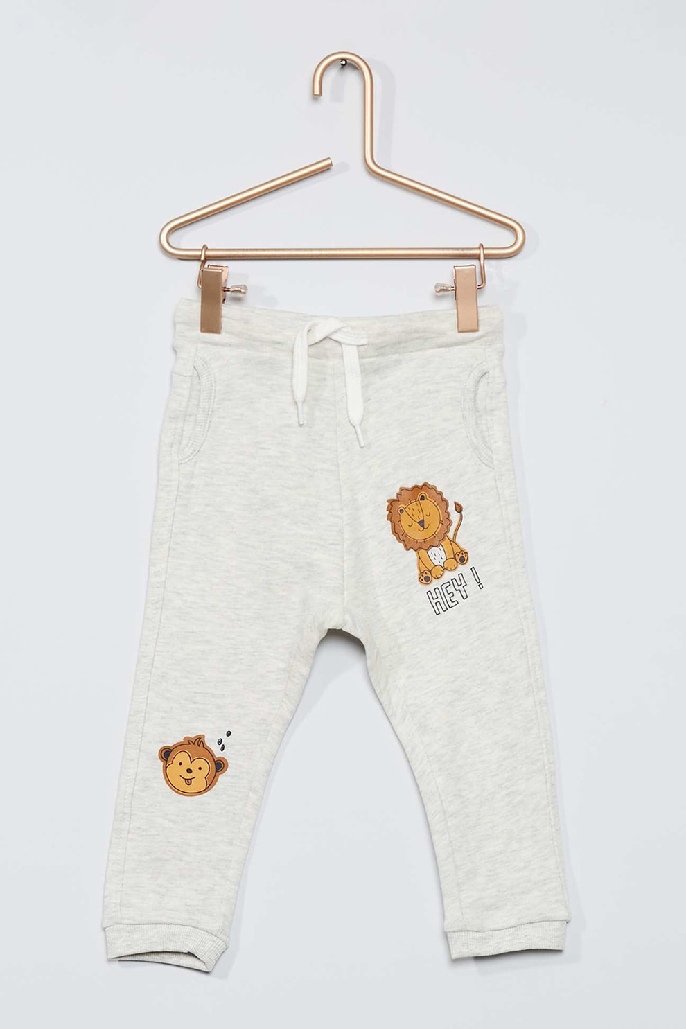 KIABI, Pantaloni sport cu imprimeu cu animale, Bej