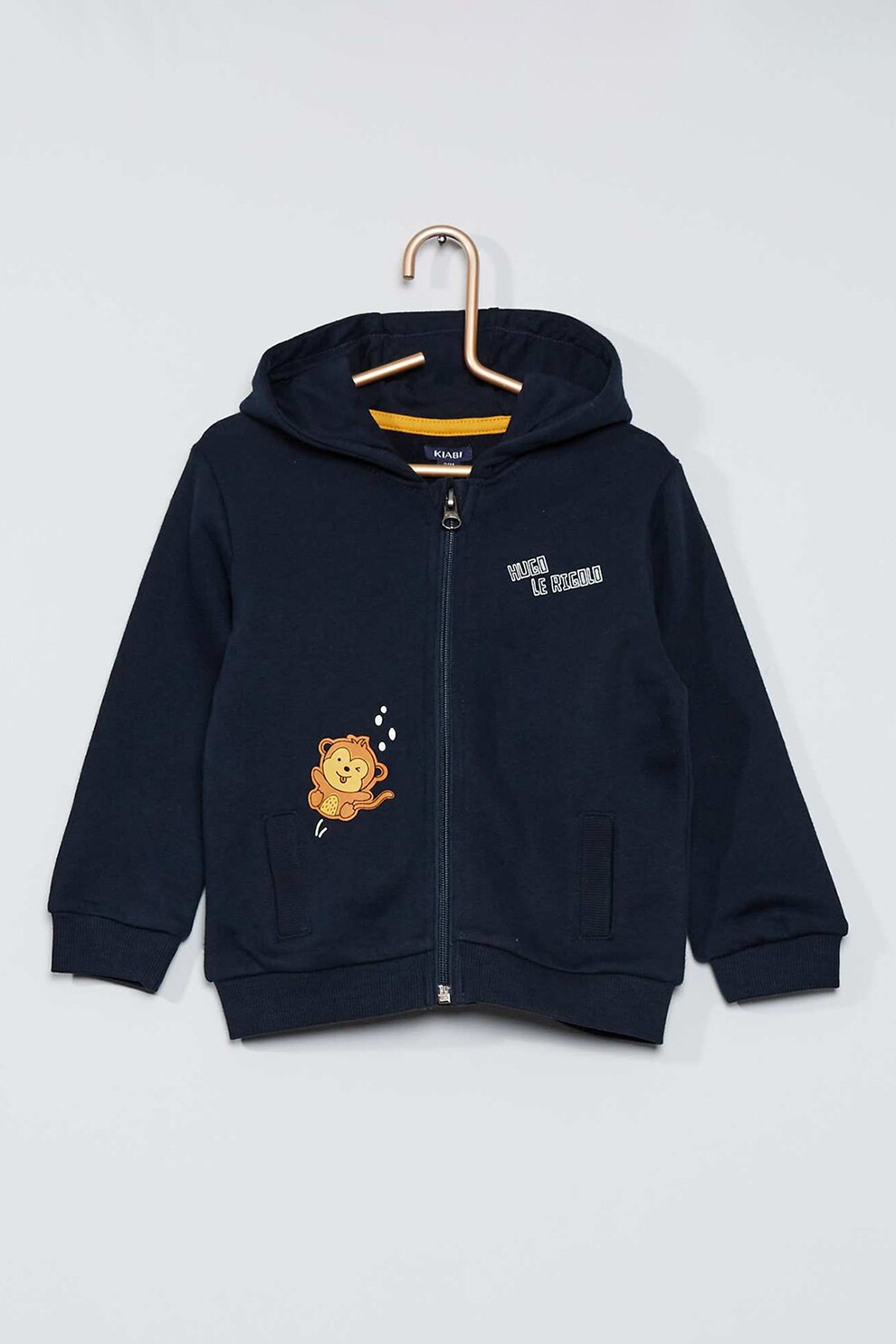 KIABI, Hanorac cu fermoar si buzunare false cu refilet, Bleumarin