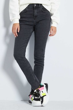 KIABI, Blugi skinny cu talie inalta, Gri inchis KIABI, Blugi skinny cu talie inalta, Gri inchis