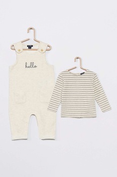 KIABI, Set de bluza si salopeta - 2 piese, Bej KIABI, Set de bluza si salopeta - 2 piese, Bej