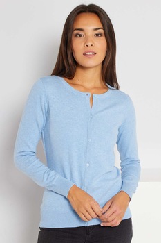 KIABI, Cardigan tricotat fin, Albastru azur KIABI, Cardigan tricotat fin, Albastru azur