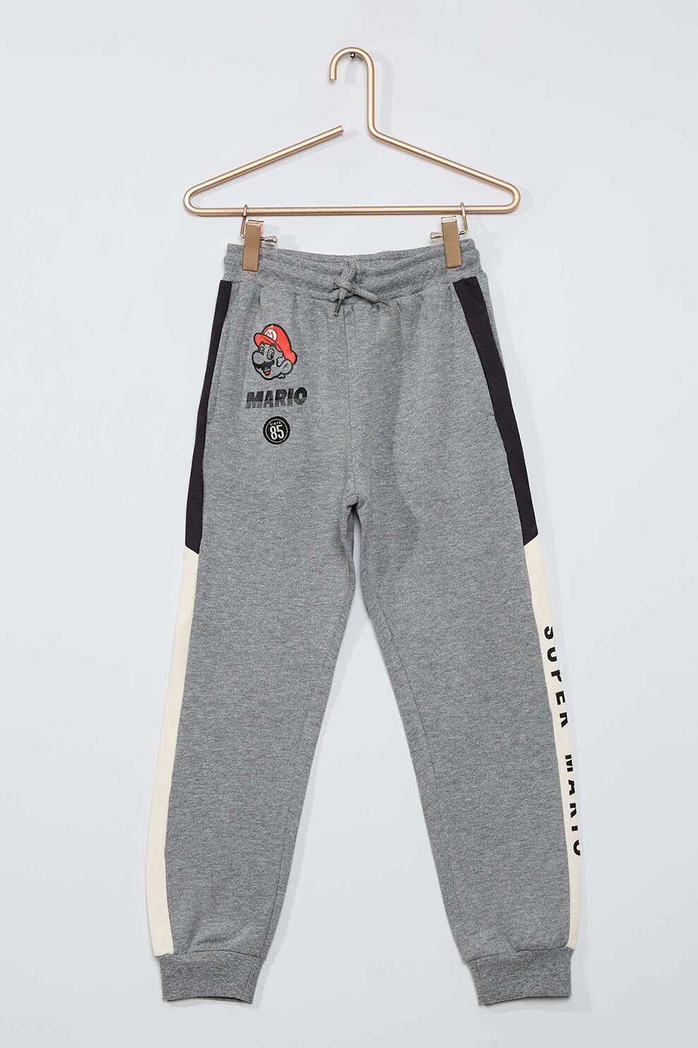 KIABI, Pantaloni jogger cu snur, Gri melange